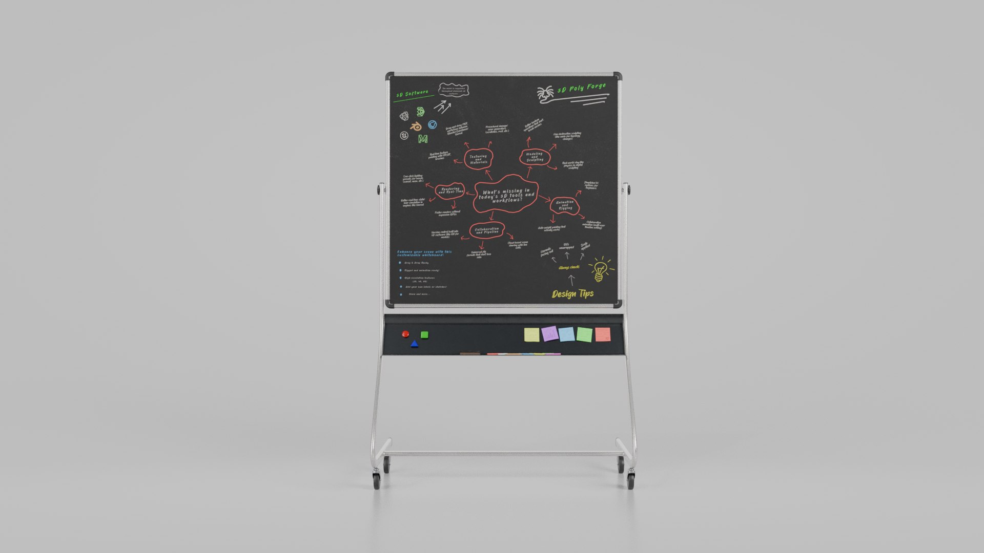 Artist Blackboard Package - Customizable Writing Boards 3D https://p.turbosquid.com/ts-thumb/gb/IR6x2C/a5/render_1/png/1785620918/1920x1080/fit_q87/55c3ec7cdee9b13558bda8bfd0bd9962968c09e4/render_1.jpg