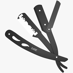 3D Straight Edge Razor model