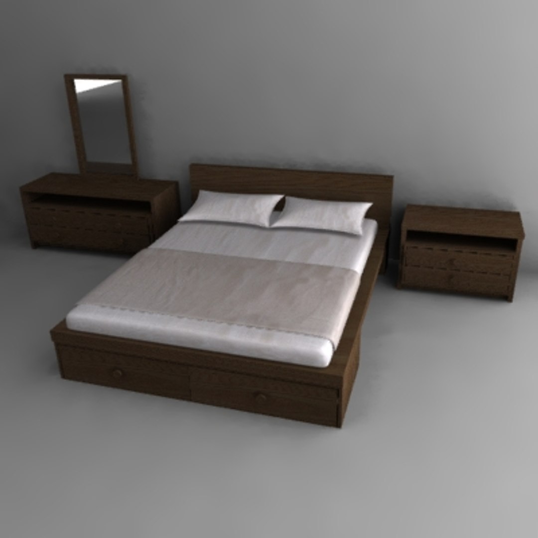Bed Furniture Bedroom 3d Model