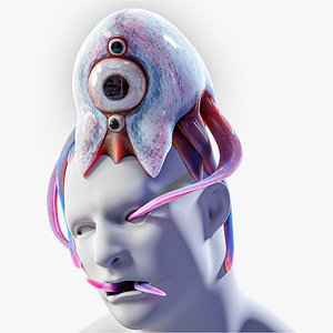 Rigged Alien Shrimp Parasite Creature PBR 3D model