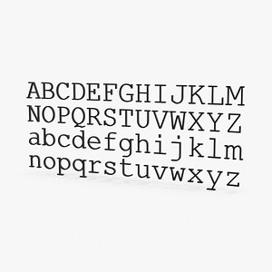 Courier New Alphabet Letters