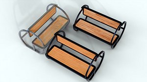 Modern Folding Bench and Table Set Unity Asset 3 Variants