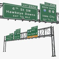 Steel Traffic Gantry with Route Signs