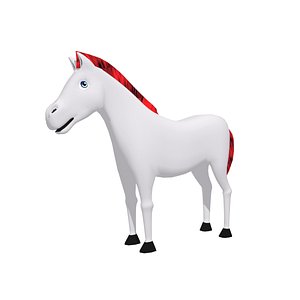 cartoon white horse