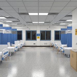3D Modular Hospital Patient Room Kit model