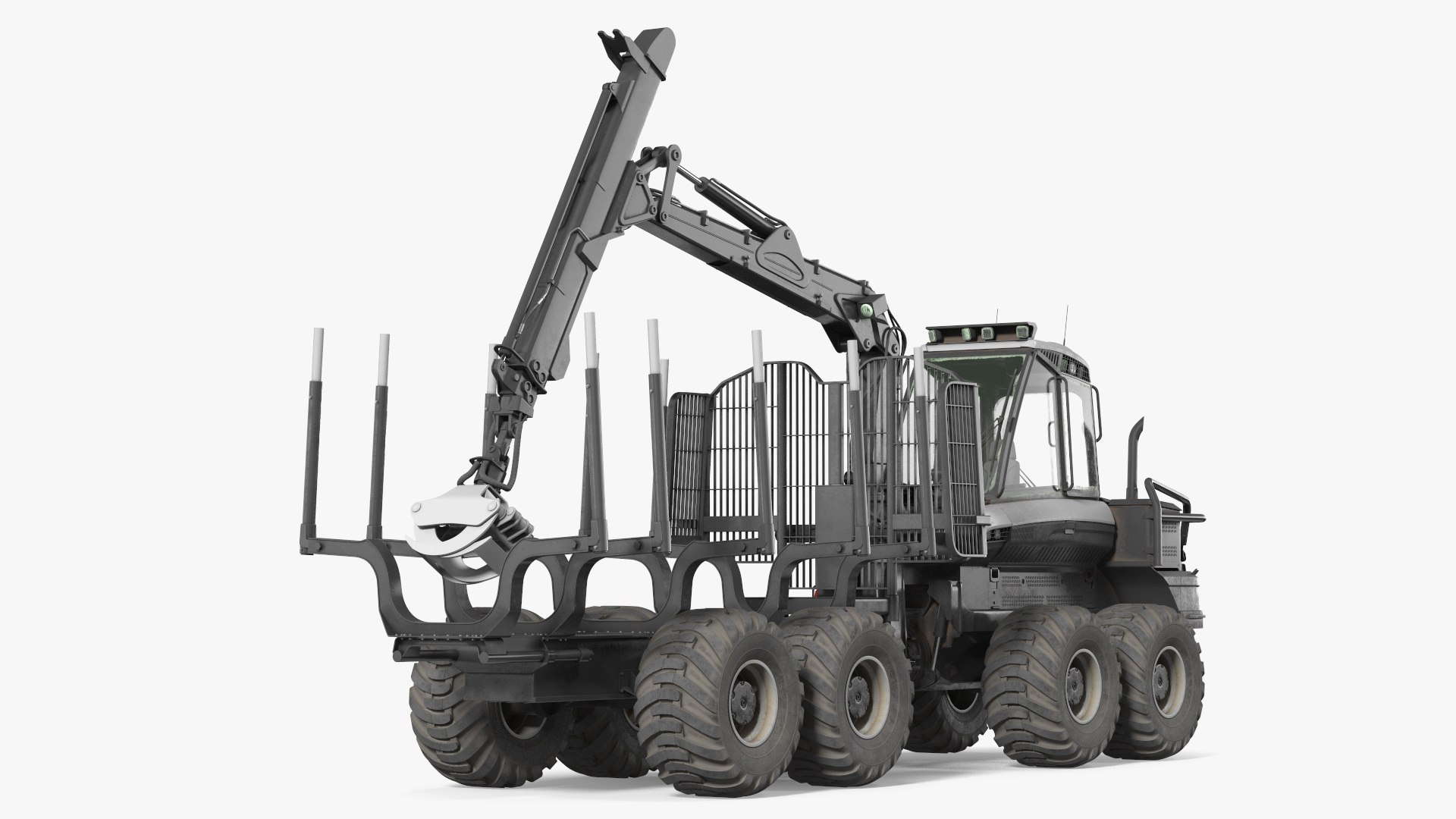 Forwarder Forestry Vehicle Dirty1 3D model preview