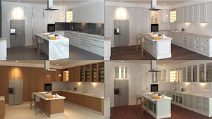 3D 3 Style Collection Parametric Kitchen model