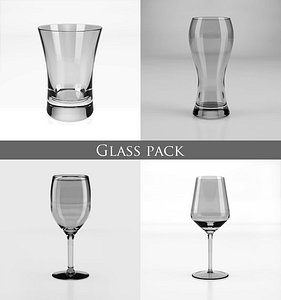 3d model of glass pack