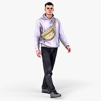 Guy in Lilac Hoodie