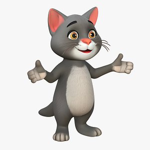 3D High-Quality Cartoon Cat Pbr