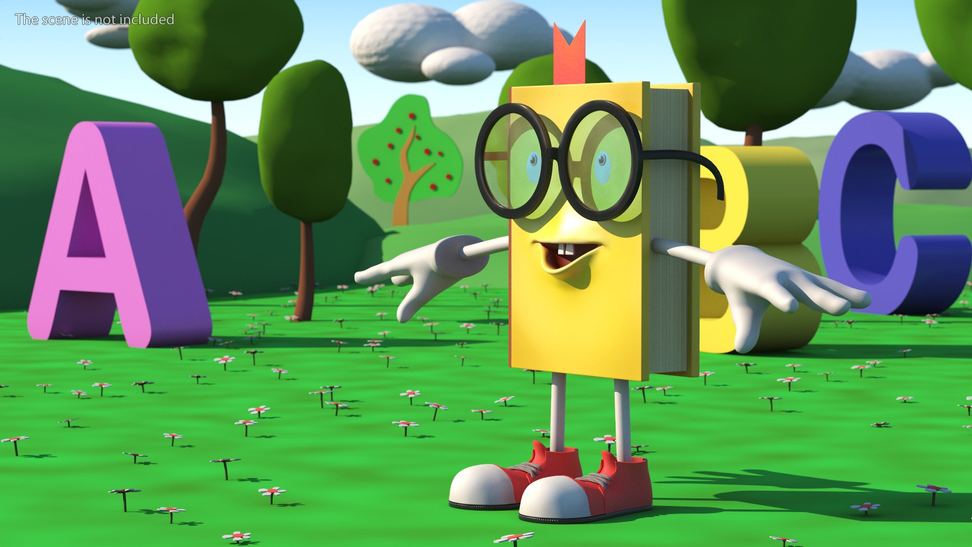 Cartoon Yellow Book Rigged 3D Model - TurboSquid 2127120