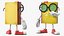 Cartoon Yellow Book Rigged 3D model