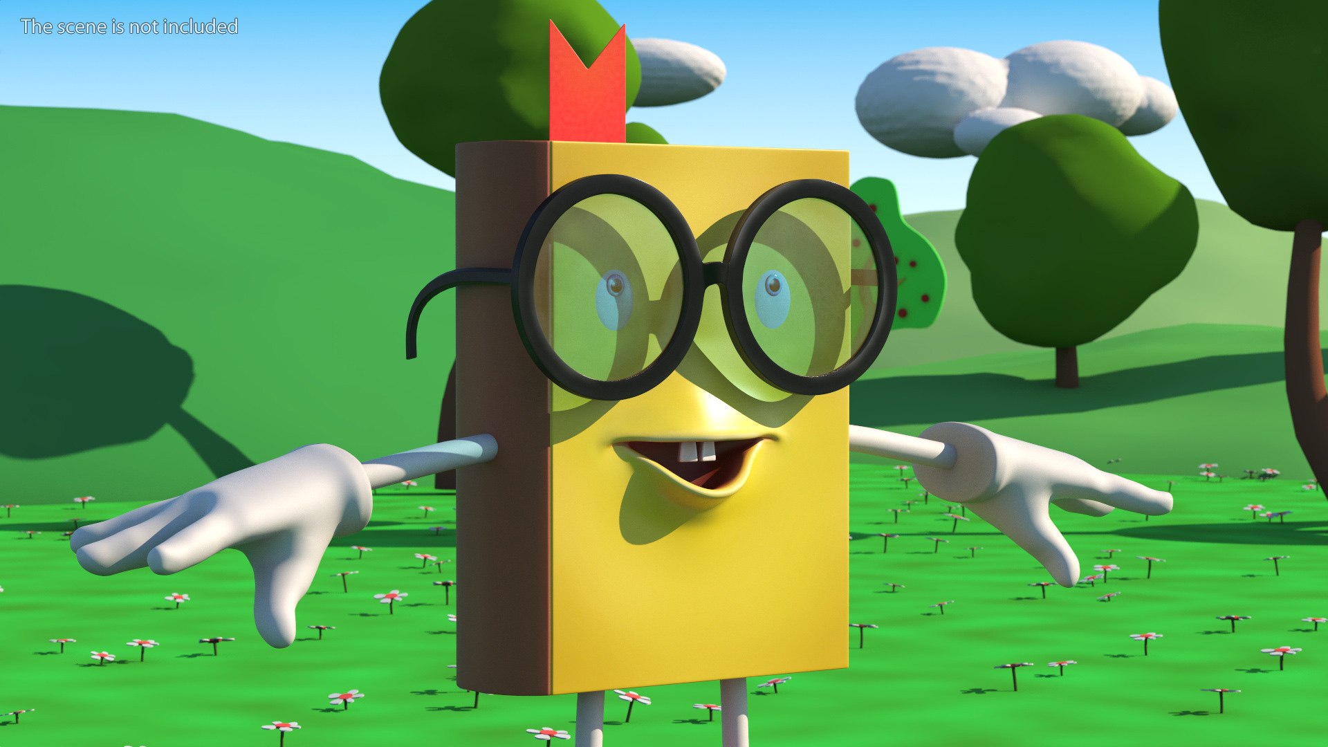 Cartoon Yellow Book Rigged 3D Model - TurboSquid 2127120