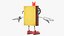 Cartoon Yellow Book Rigged 3D model