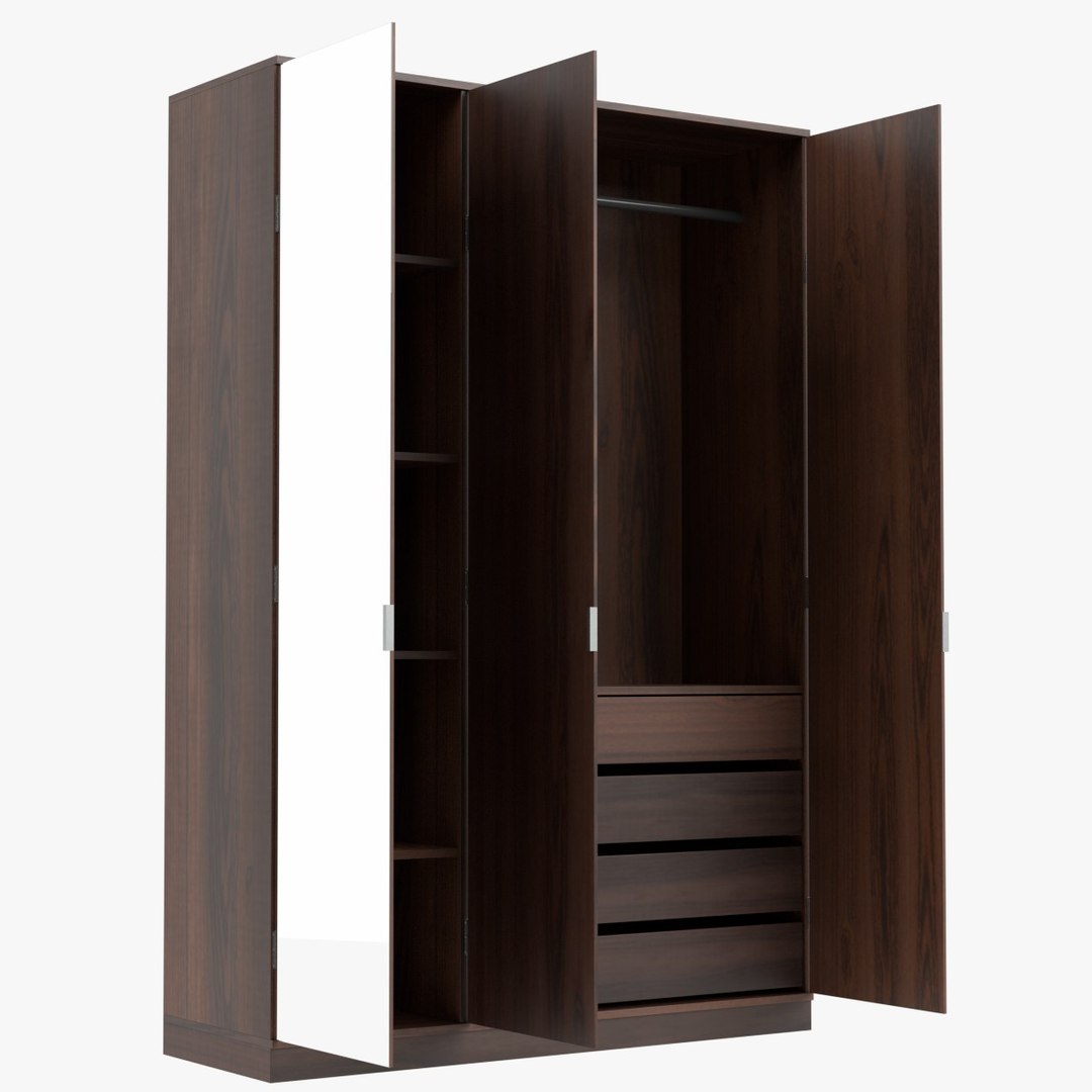 Three-door Wardrobe 3D Model - TurboSquid 1990838