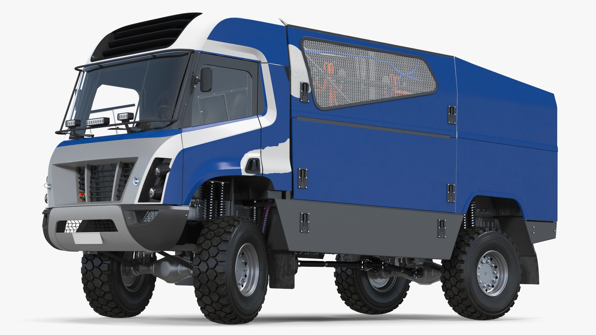 Hydrogen Racing Truck Simple Interior Rigged 3D model preview