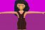 free low poly woman in dress 42