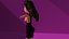 free low poly woman in dress 42