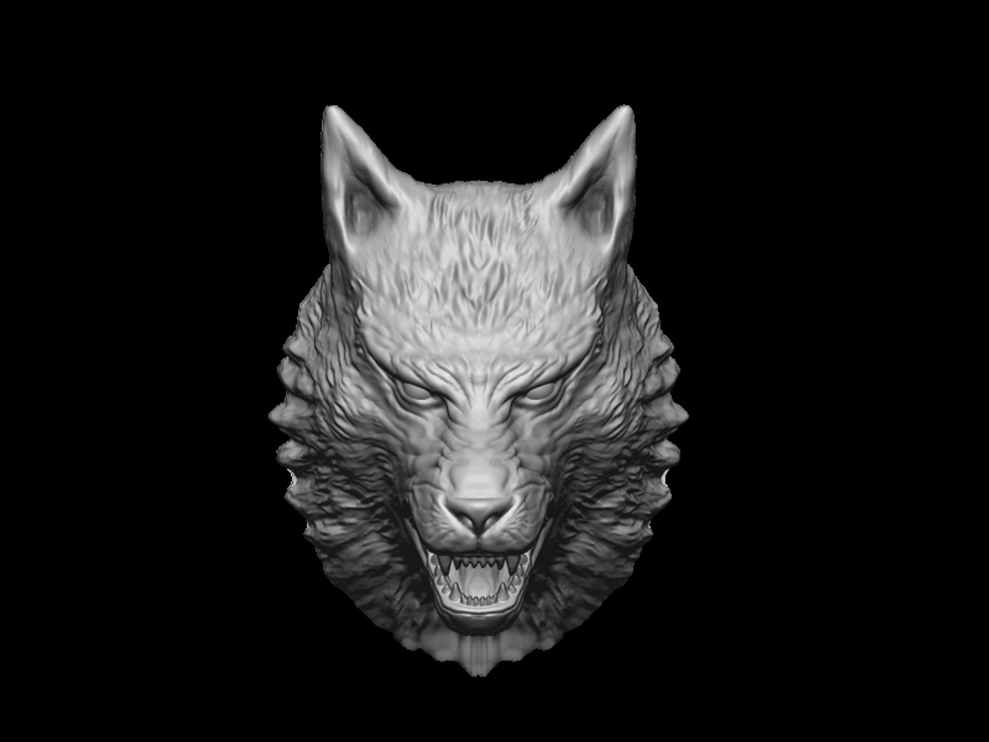 Wolf Head Sculpture Model - TurboSquid 1409495