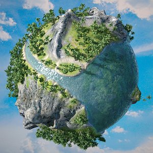 3ds max planet sea rivers