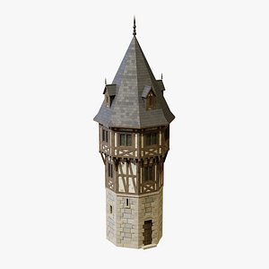 Medieval Octagonal Tower - Game Ready PBR