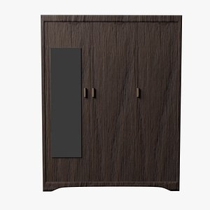 3D A BASIC DESIGNED WODEN CUPBOARD FOR BEDROOM