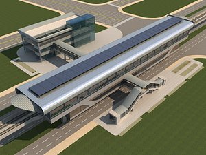3D light rail station