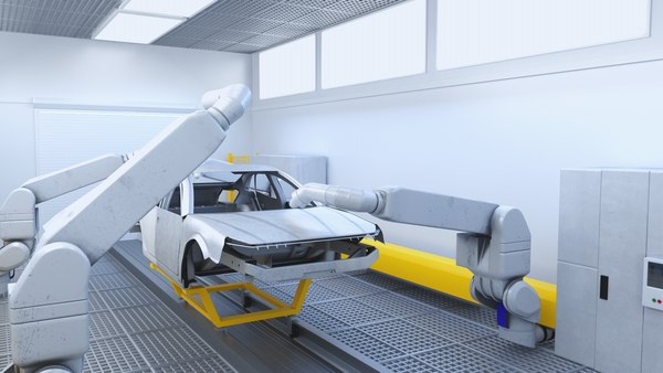 modelo 3d Línea de producción de pintura robotizada TurboSquid
