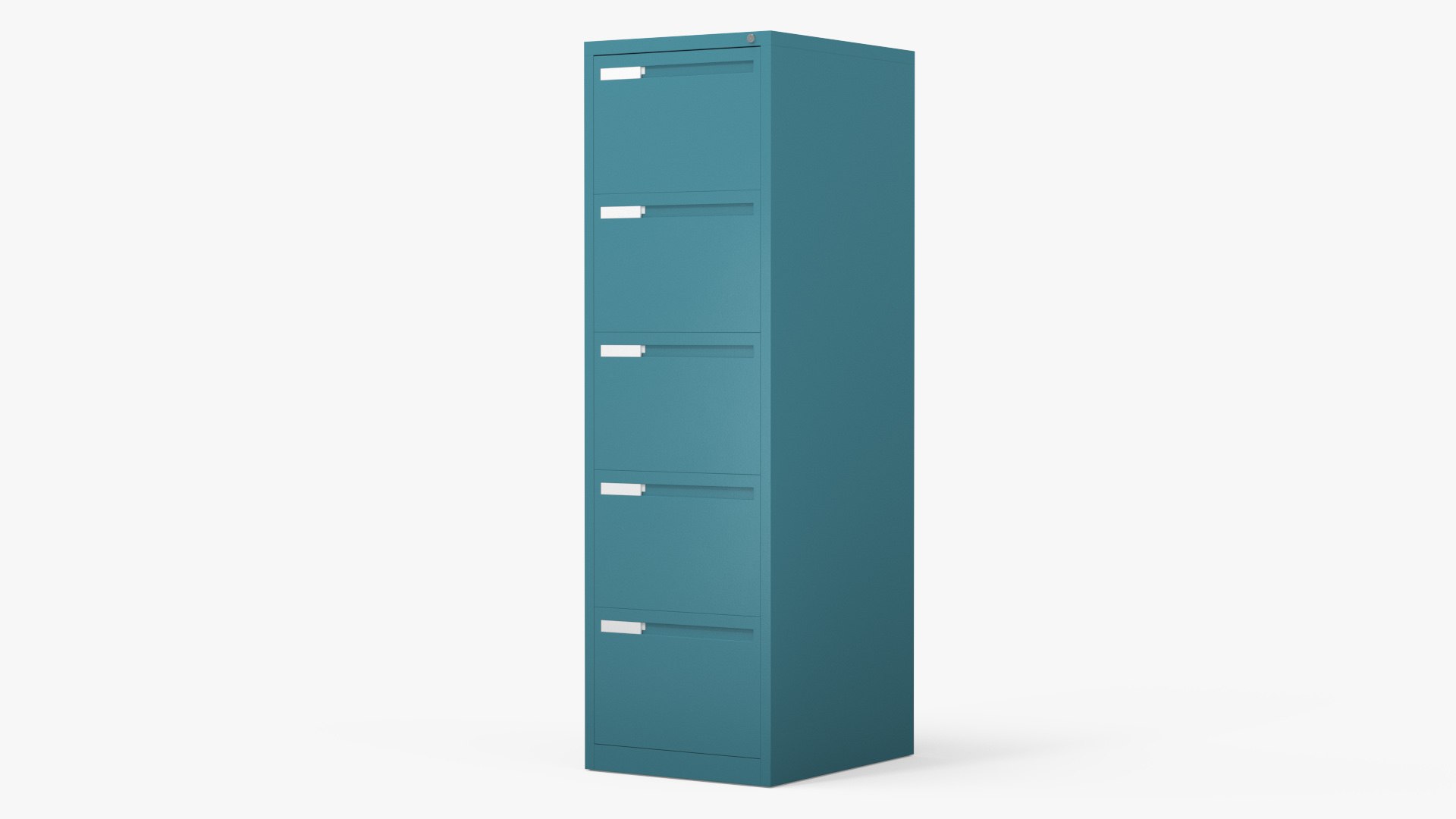 Filing Cabinet 5 Drawer Blue 3D model preview