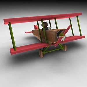 3d wood airplane model