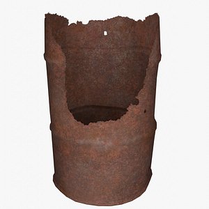 Oil Barrel Rusty Damaged Low-mid-high 3D