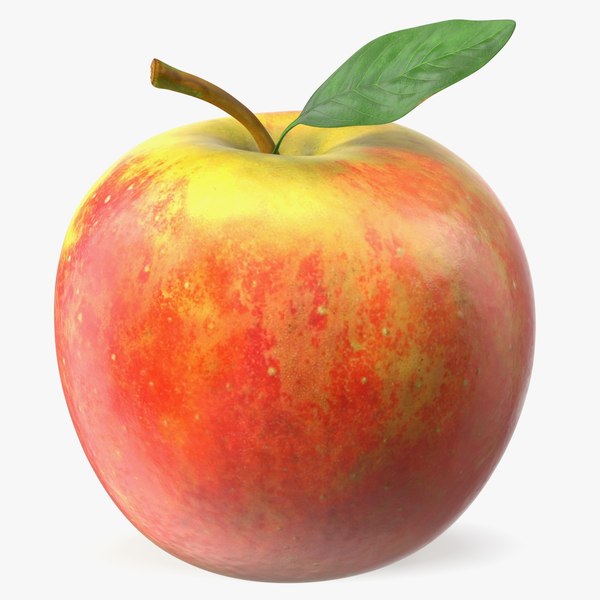 Realistic Apple with Leaf 3D model