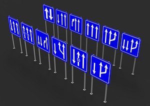Square Blue v2 Sign 12 Piece 3D model