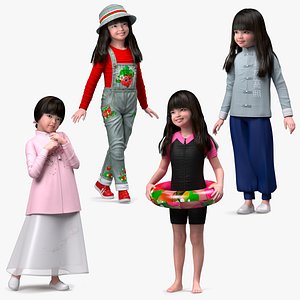 Asian Girl Childs Collection 2 3D model