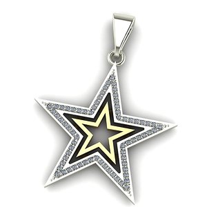 3d star pendant