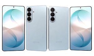 3D Samsung Galaxy S26 Sky Blue And S26 Plus Sky Blue