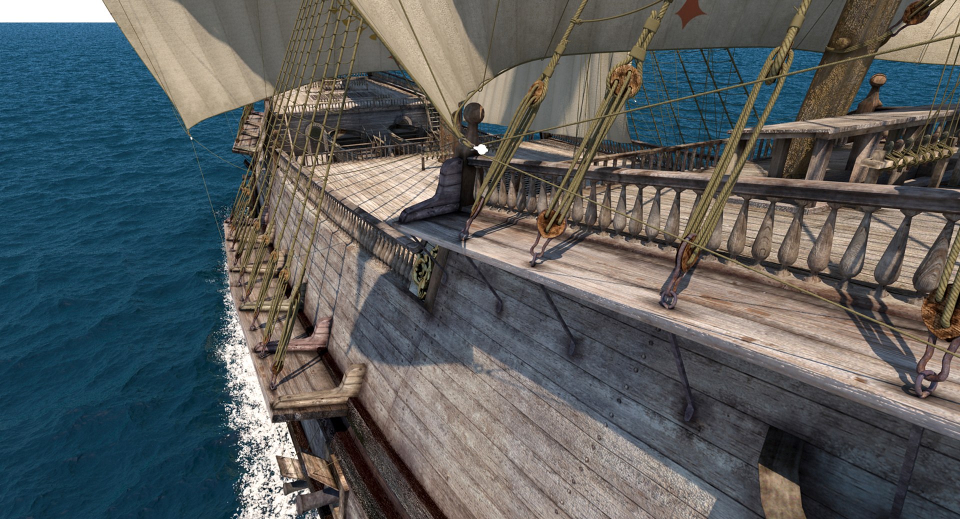 Galeon old historical sail ship 3D - TurboSquid 1168694