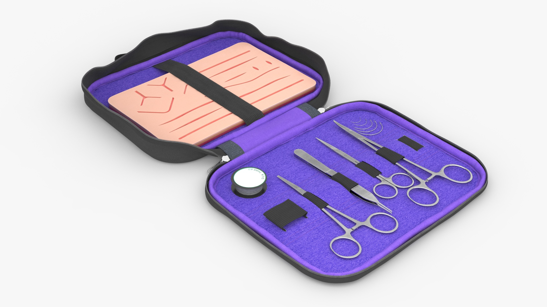 3D Opsys Suture Practice Kit With Instruments Violet - TurboSquid 2389509