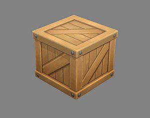 3D box wood goods model