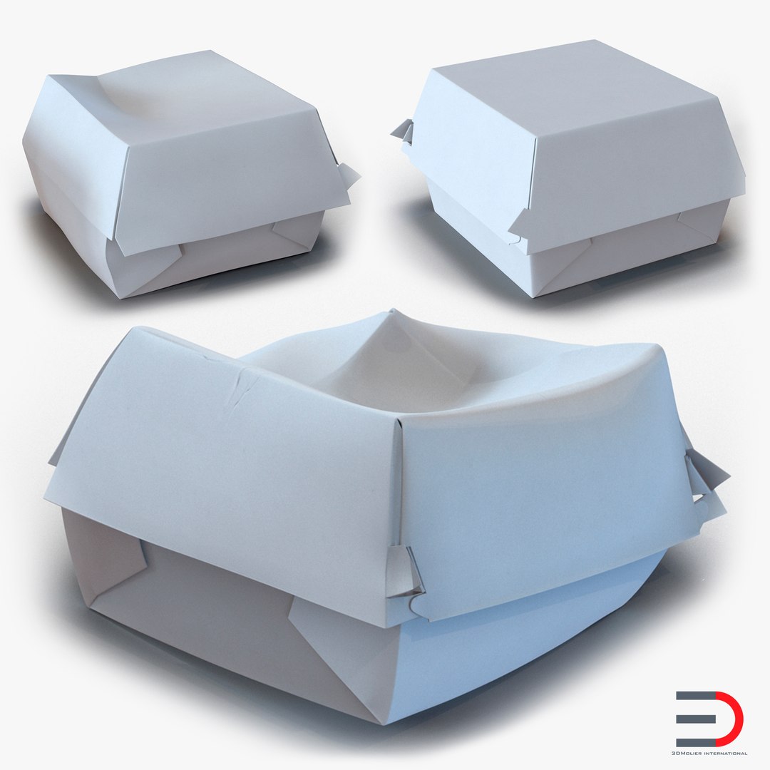 Burger Boxes Collection 3D model preview