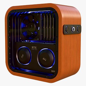 Stylized Wooden Personal Computer Case M1 3D model