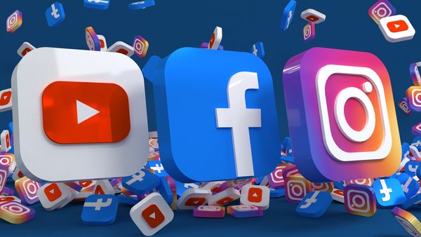 social facebook instagram youtube 3D model