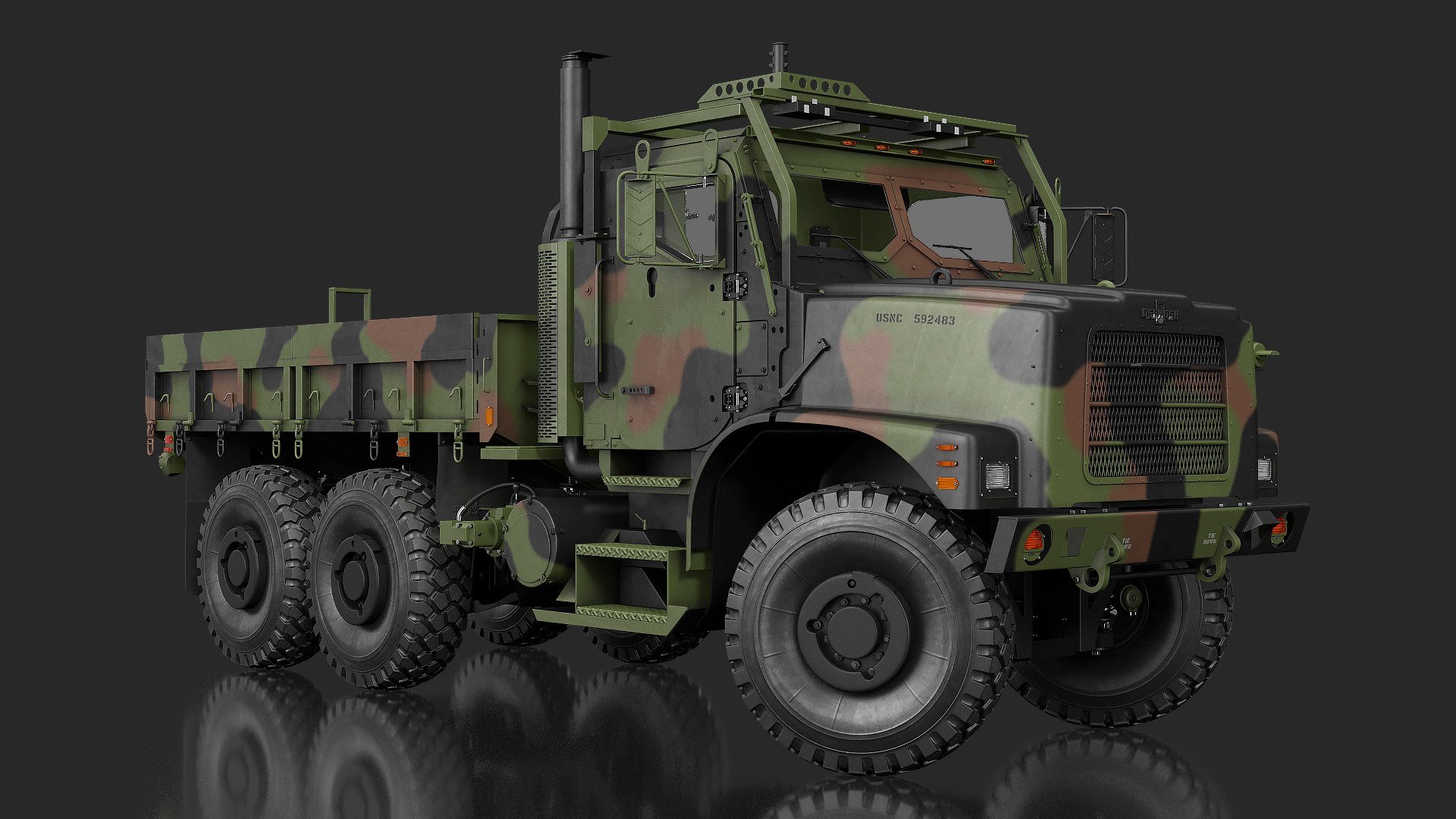 Military Cargo Truck OshKosh MTVR MK23 Rigged 3D model preview