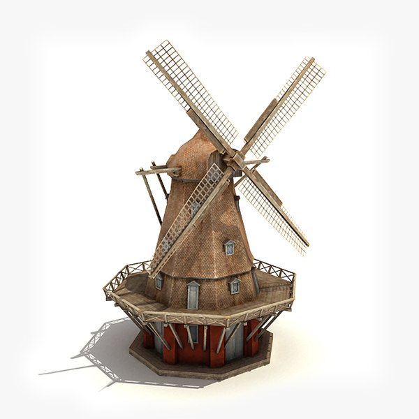 low-poly windmill wind 3ds