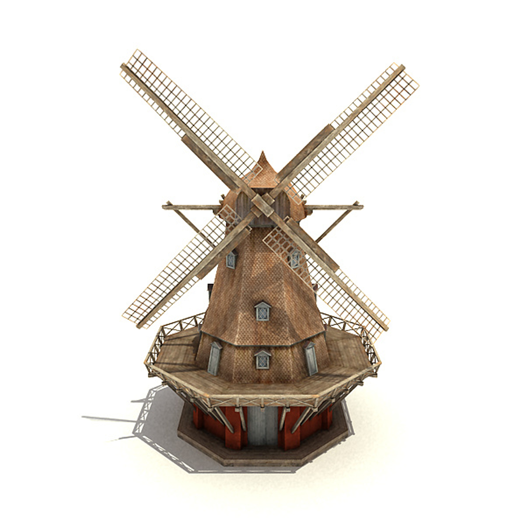 low-poly windmill wind 3ds