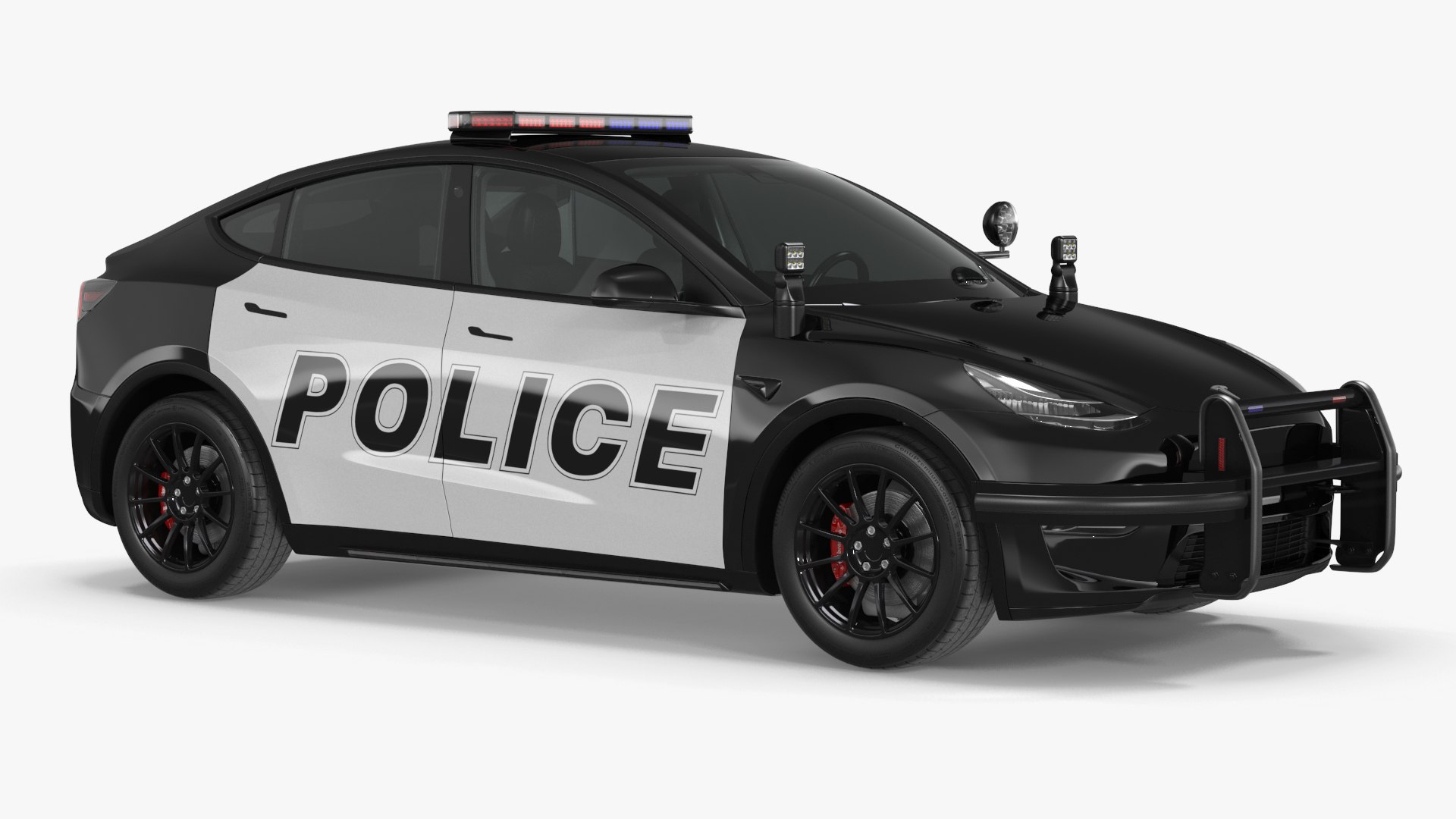 Tesla Model Y Police Simple Interior 3D model preview