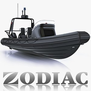 military inflatable boat zodiac 3d model