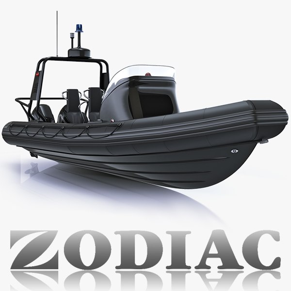 3d model inflatable lifeboat zodiac engine