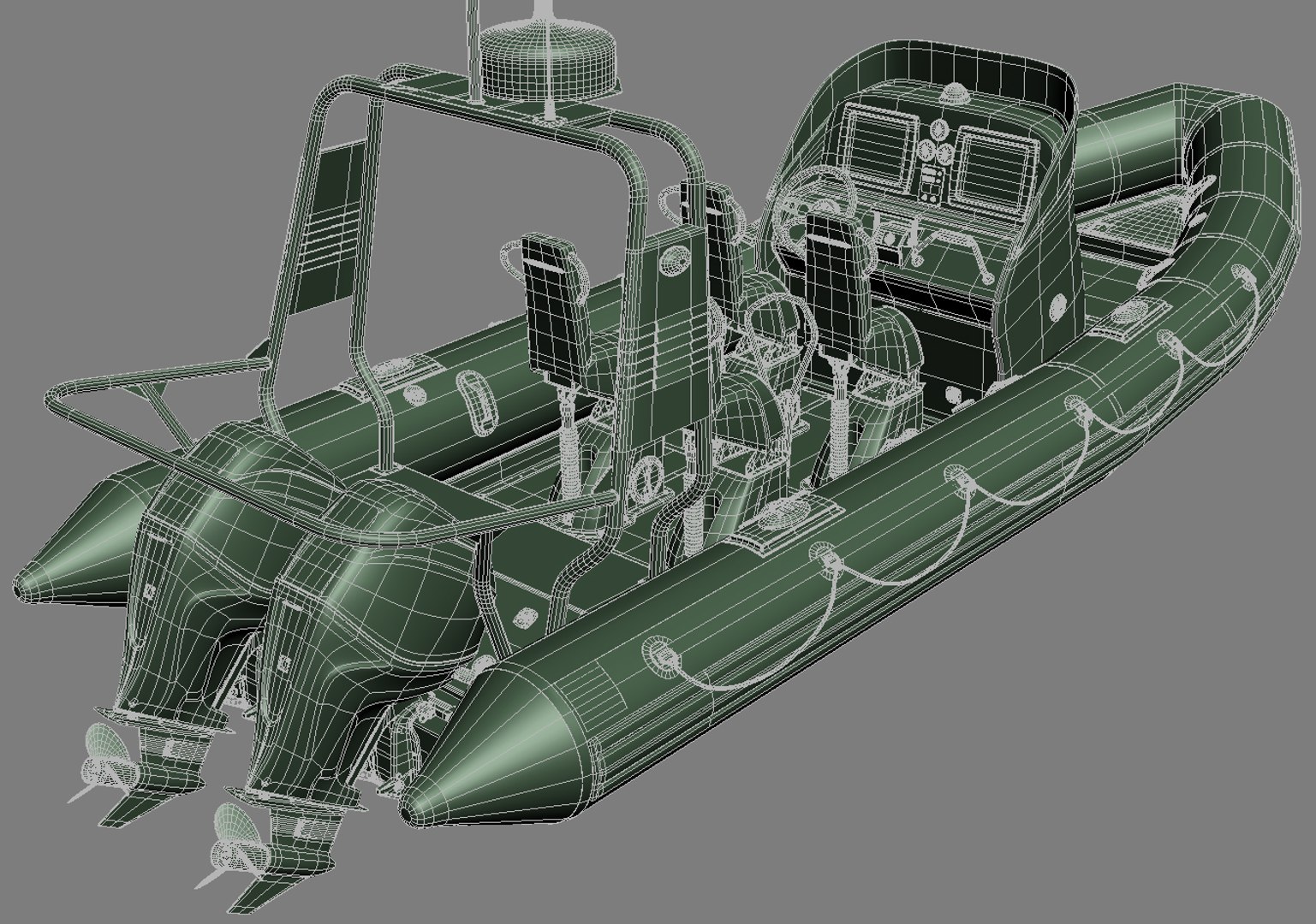 Military Inflatable Boat Zodiac 3d Model