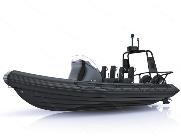 modelo 3d Bote inflable militar zodiac y motor Mercury Verado 200 RHIB ...